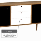 Buffet 2 Portas 3 Gavetas Vintage Preto/branco Laqueado Fosco