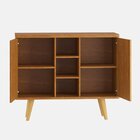 Buffet 2 Portas 4 Prateleiras 101cm Mara Mel/off White