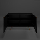 Buffet 2 Portas Assis Retrô Preto - Balcão Aparador P/ Sala C