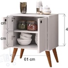 Buffet 2 Portas Branco Balcão Sala Jantar Estar Retrô Grande