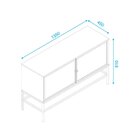 Buffet 2 Portas De Vidro Canelado Aço Euforia Yescasa