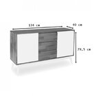 Buffet 2 Portas Diamante Natural/preto