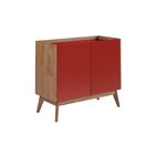 Buffet 2 Portas Elohin Imperador Móveis Pinhão/vermelho