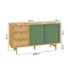 Buffet 2 Portas Laca 3 Gavetas Rattan Magna Cabecasa Madeirao