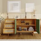 Buffet 2 Portas Laca 3 Gavetas Rattan Magna Cabecasa Madeirao