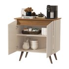 Buffet 2 Portas Pés Palito Retrô Encanto  Off White/nature