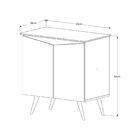 Buffet 2 Portas Pés Palito Retrô Encanto  Off White/nature