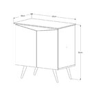 Buffet 2 Portas Pés Palito Retrô Encanto Preto/nature