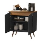 Buffet 2 Portas Pés Palito Retrô Encanto Preto/nature