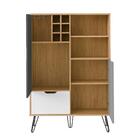 Buffet 2 Portas Salta Carvalho Grafite Branco Prata