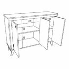 Buffet 3 Portas 112,5cm Belfast Branco E Madeirado