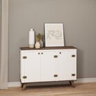 Buffet 3 Portas 112,5cm Belfast Branco E Madeirado
