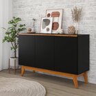 Buffet 3 Portas 122cm Ares Lux Preto