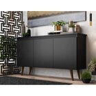 Buffet 3 Portas 136cm Retrô Elza Yescasa Preto
