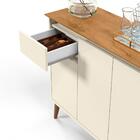 Buffet 3 Portas 1 Gaveta Pés Em Madeira Maciça Off White Frei