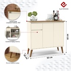 Buffet 3 Portas 1 Gaveta Pés Em Madeira Maciça Off White Frei