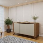 Buffet 3 Portas 2 Prateleira Pampulha   Cinamomo/off White