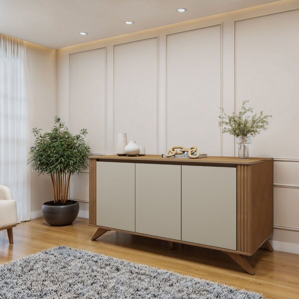 Buffet 3 Portas 2 Prateleira Pampulha Cinamomo/off White