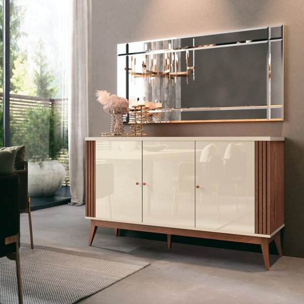 Buffet 3 Portas Argo Edn Móveis Off White/naturale