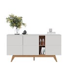 Buffet 3 Portas Com Adega Noronha Off White Matte/freijó