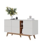 Buffet 3 Portas Com Adega Noronha Off White Matte/freijó