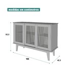 Buffet 3 Portas Detroit  Branco/marrom