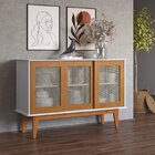 Buffet 3 Portas Detroit  Branco/marrom