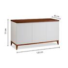 Buffet 3 Portas Joy Com Pés Em Madeira Eucalipto - Branco/cas