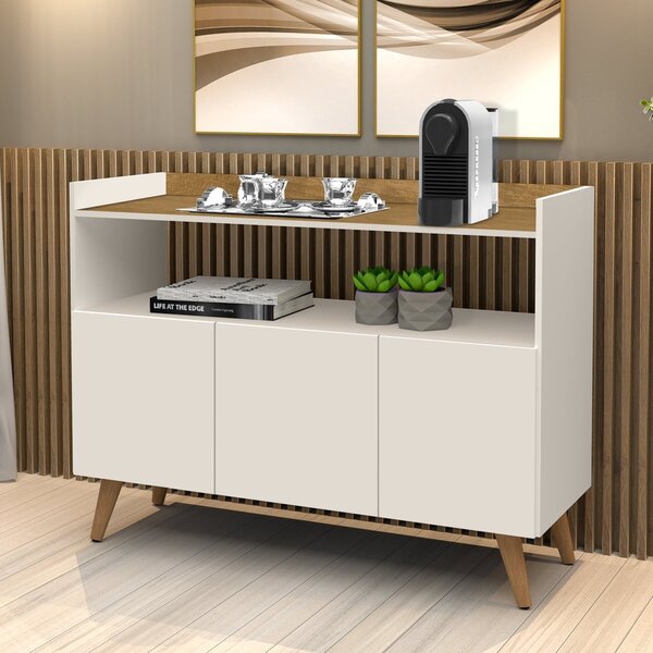 Buffet 3 Portas Master Off White/nature