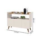 Buffet 3 Portas Master Off White/nature