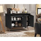 Buffet 3 Portas Pés Palito Retrô Encanto Maria Móveis Preto