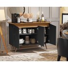 Buffet 3 Portas Pés Palito Retrô Encanto Maria Móveis Preto/n