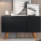 Buffet 3 Portas Preto Balcão Retrô Novidade