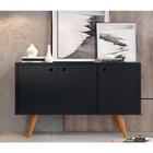 Buffet 3 Portas Retrô Preto - Balcão Aparador Gourmet