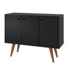 Buffet 3 Portas Retrô Preto - Balcão Aparador Gourmet