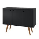 Buffet 3 Portas Retrô Preto - Balcão Aparador Premium