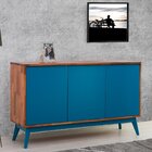 Buffet 3 Portas Safira Natural/azul