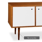 Buffet 3 Portas Vintage Laqueado Fosco Branco E Estrutura Mad