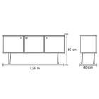 Buffet 3 Portas Vintage Laqueado Fosco Branco E Estrutura Mad