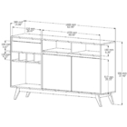 Buffet 4111 Jb Pés De Madeira Onix