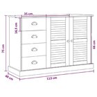 Buffet 4 Gavetas 2 Portas Em Madeira De Pinus Cera