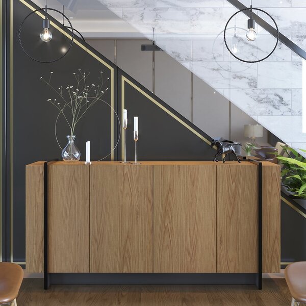 Buffet 4 Portas 160cm Copacabana Freijó/preto Fosco