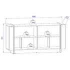 Buffet 4 Portas 160cm Copacabana Tubo Freijó / Preto Fosco /