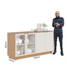 Buffet 4 Portas 160cm Vitória Águas Brasileiras Freijó/off Wh