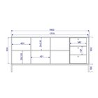 Buffet 4 Portas 3 Gavetas Vidro Canelado Aço Euforia Yescasa