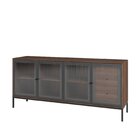 Buffet 4 Portas 3 Gavetas Vidro Canelado Aço Euforia Yescasa