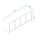 Buffet 4 Portas 3 Gavetas Vidro Canelado Aço Euforia Yescasa