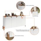 Buffet 4 Portas De Bater Portland Branco/cedro