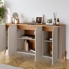 Buffet 4 Portas De Bater Portland Off White/cedro