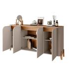 Buffet 4 Portas De Bater Portland Off White/cedro